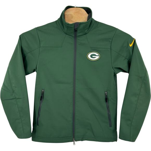 Men's Nike On Field NFL Green Bay Packers Full Zip Soft Shell Jacket Sz Small - Picture 1 of 10